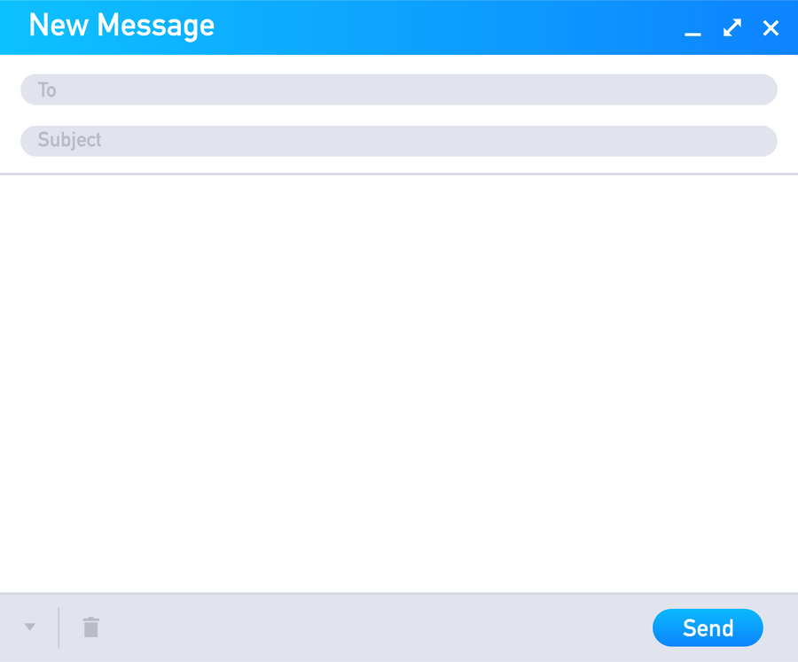Email template. Blank e-mail browser window